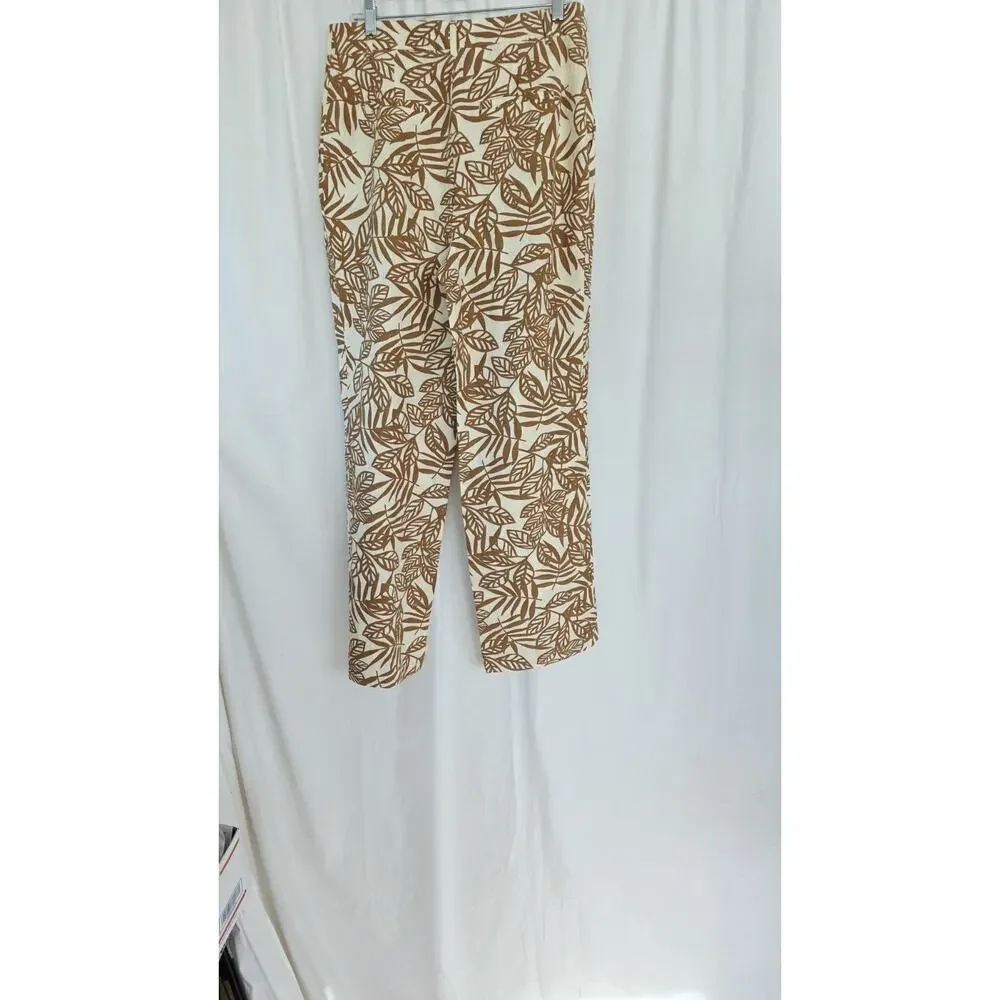 House Of Harlow‎ Linen Pant Natural Size 10 Wide-Leg Coastal Pockets Tan Beige